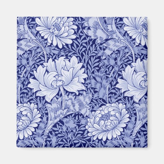 Aimant Chrysanthème Bleu, William Morris (Devant)