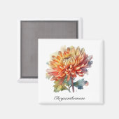 Aimant Chrysanthème de la récolte d'or, sur mesure (Recto/Verso)