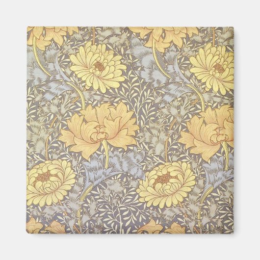 Aimant Chrysanthème jolie fleur de William Morris (Devant)
