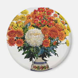 Aimant Chrysanthèmes dans une cruche modelée 2005
