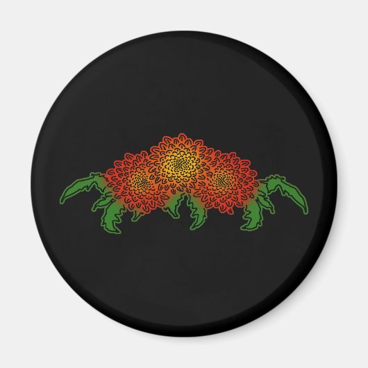 Aimant Chrysanthèmes Motif (Devant)