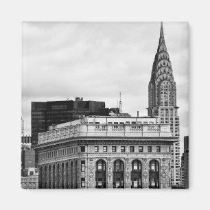 Aimant Chrysler Building, Flatiron, Clouds B&W
