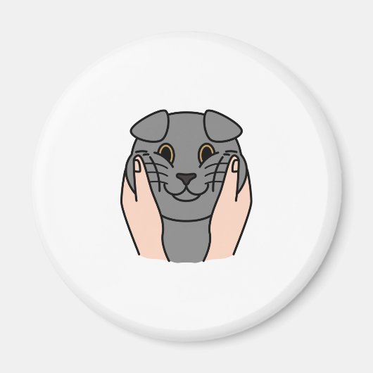 Aimant Chubby Cheeks Scottish Fold Cat (Devant)
