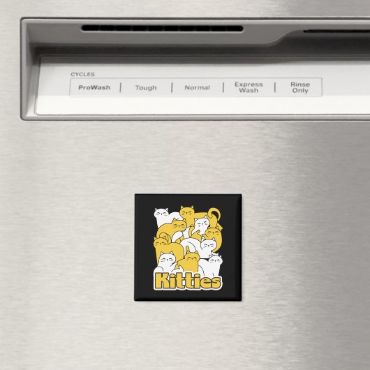 Aimant Chubby Kitties Design - Cat Art adorable (In Situ (Lave-vaisselle))