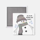 Aimant Chubby Snowman avec un commentaire amusant (Recto/Verso)