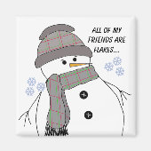 Aimant Chubby Snowman avec un commentaire amusant (Devant)