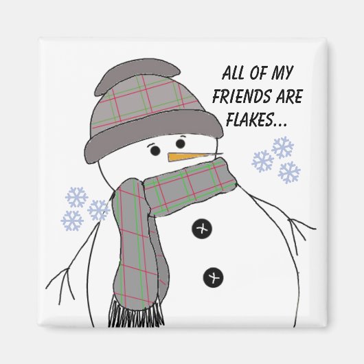 Aimant Chubby Snowman avec un commentaire amusant (Devant)