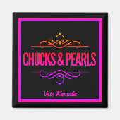 Aimant Chucks & Perles Voter Kamala Black (Devant)
