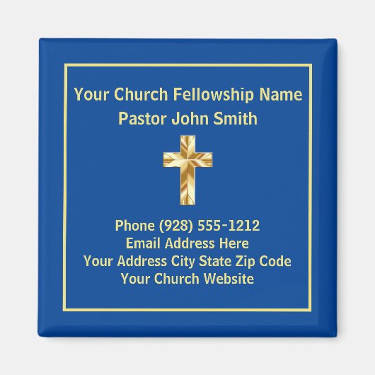 Aimant Church Pastor Classy Gold Carte de visite (Devant)