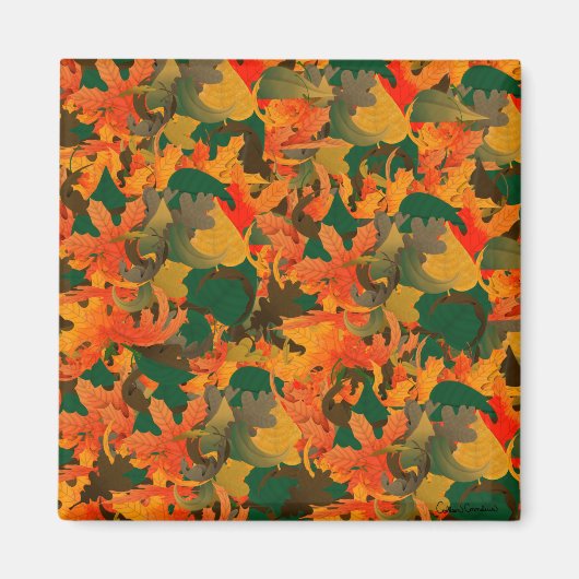 Aimant Chute du Motif Feuille pour l'automne (Devant)