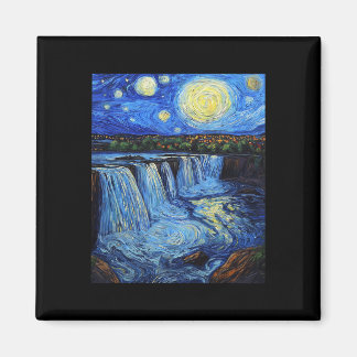 Aimant Chutes du Niagara - Style Van Gogh - Nuit étoilée 