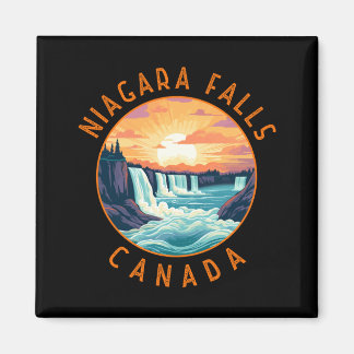 Aimant Chutes Niagara Canada Rétro Cercle en détresse