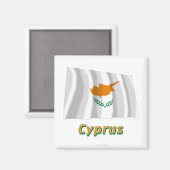 Aimant Chypre - Drapeau avec nom (Recto/Verso)