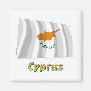Aimant Chypre - Drapeau avec nom