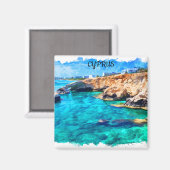 Aimant Chypre Méditerranée Paysage Voyage (Recto/Verso)