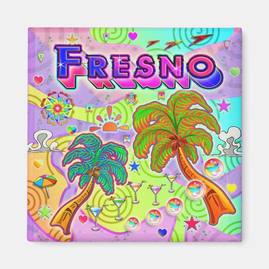 Aimant cible de vacances Fresno (Devant)
