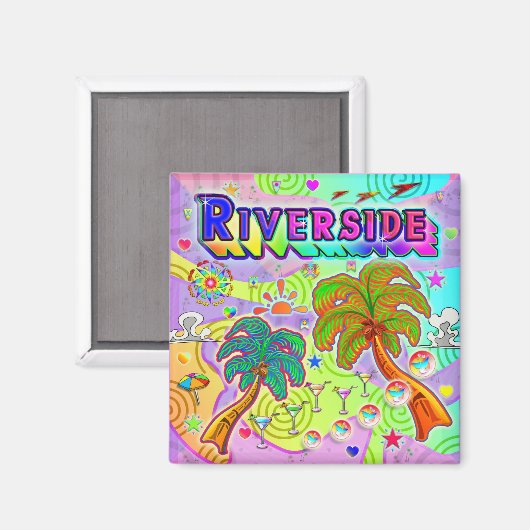 Aimant cible de vacances Riverside (Recto/Verso)