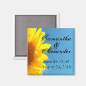 Aimant Ciel bleu d'été avec tournesol jaune (Recto/Verso)