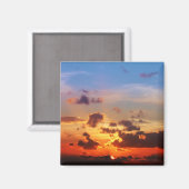 Aimant Ciel bleu et coucher de soleil rouge (Recto/Verso)