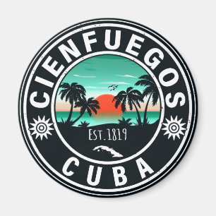 Aimant Cienfuegos Cuba Island Retro Sunset Souvenirs 60s
