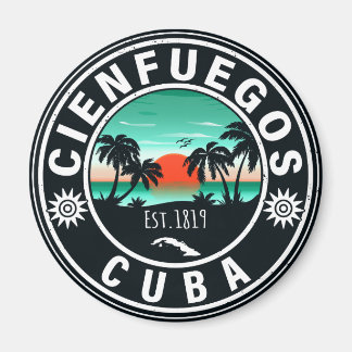 Aimant Cienfuegos Cuba Island Retro Sunset Souvenirs 60s