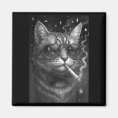 Aimant Cigarette Kitten Drôle Fumer Chat Mème Bra Stupide (Devant)