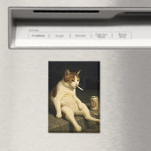 Aimant Cigarette Kitten Funny Smoking Cat Gen Z Meme (In Situ (Lave-vaisselle))