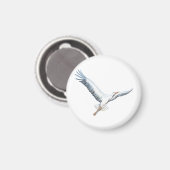 Aimant cigogne blanche volant (Recto/Verso)