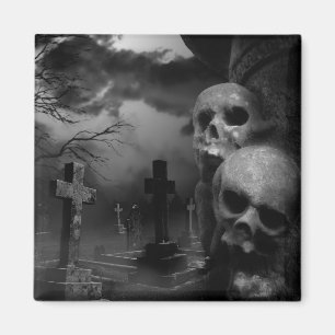 Aimant Cimetière Gothique Hauné, Tombe Des Crânes