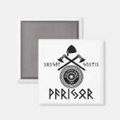 Aimant Cimier guerrier de la justice sociale (Recto/Verso)