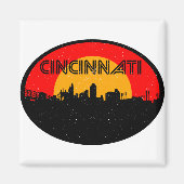 Aimant Cincinnati Red Black Oval City (Devant)