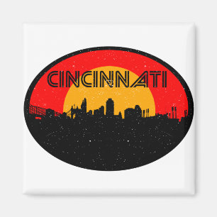 Aimant Cincinnati Red Black Oval City