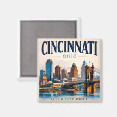 Aimant Cincinnati Ville Fluviale (Recto/Verso)