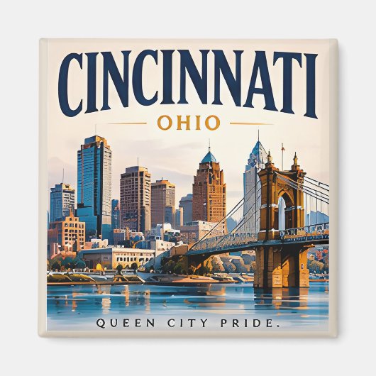 Aimant Cincinnati Ville Fluviale (Devant)