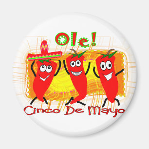 Aimant Cinco De Mayo 3 piments de danse Poivre-Adorables