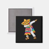 Aimant Cinco De Mayo Dabbing Mexicaine Poncho Enfants (Recto/Verso)