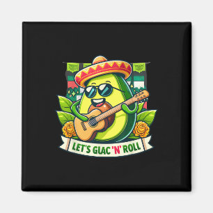 Aimant Cinco De Mayo Faisons Guac n' Roll! Guitare Avocat