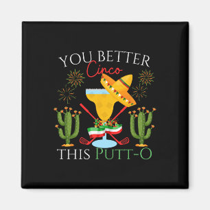 Aimant Cinco De Mayo Golf Golfeur Buvant Des Margaritas T
