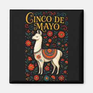 Aimant Cinco de mayo - lama fête célébration art