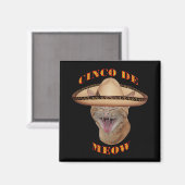 Aimant Cinco De Meow Cat Cinco De Mayo Mexique (Recto/Verso)