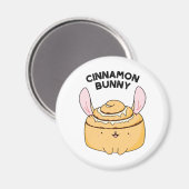 Aimant Cinnamon Bunny Funny Cinnamon Bun Pun (Recto/Verso)