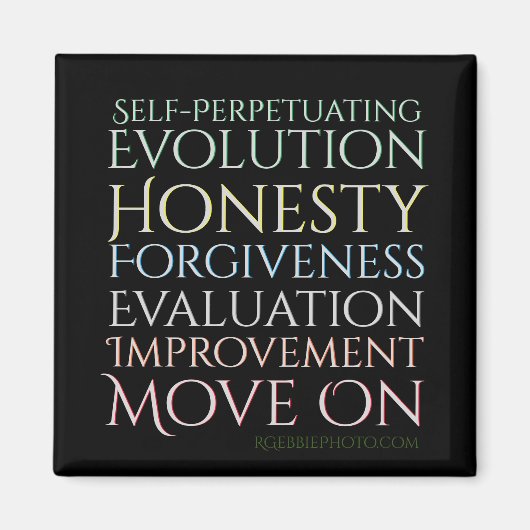 Aimant Cinq clés de l'évolution auto-perpétuelle (Devant)