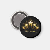 Aimant Cinq étoiles d'or en noir (Recto/Verso)