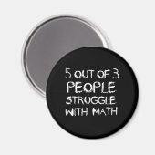 Aimant Cinq personnes sur quatre luttent avec les maths (Recto/Verso)