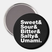 Aimant Cinq saveurs de base (Recto/Verso)