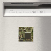 Aimant Circuit imprimé vert macro | Photo de PCB (In Situ (Lave-vaisselle))