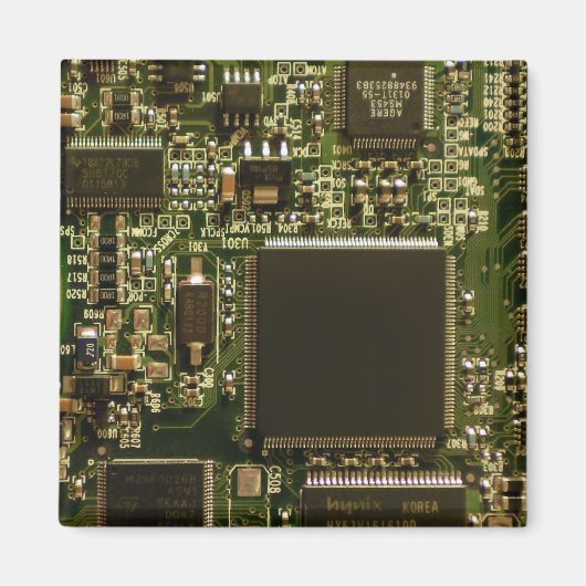 Aimant Circuit imprimé vert macro | Photo de PCB (Devant)
