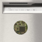 Aimant Circuit imprimé vert macro | Photo de PCB (In Situ (Lave-vaisselle))