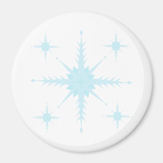 Aimant circulaire avec des flocons de neige (Devant)