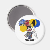 Aimant Circus Clown 4e Anniversaire Tshirts et cadeaux (Recto/Verso)